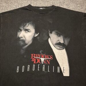 Vintage 90s Brooks & Dunn Tshirt Borderline Music Tour Size XL Country Icons‎